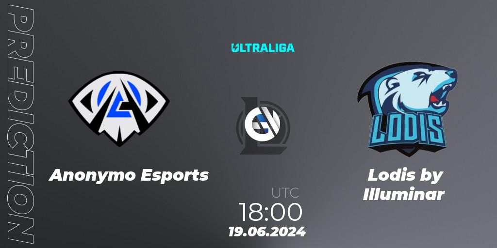 Prognose für das Spiel Anonymo Esports VS Lodis by Illuminar. 19.06.2024 at 18:00. LoL - Ultraliga Season 12