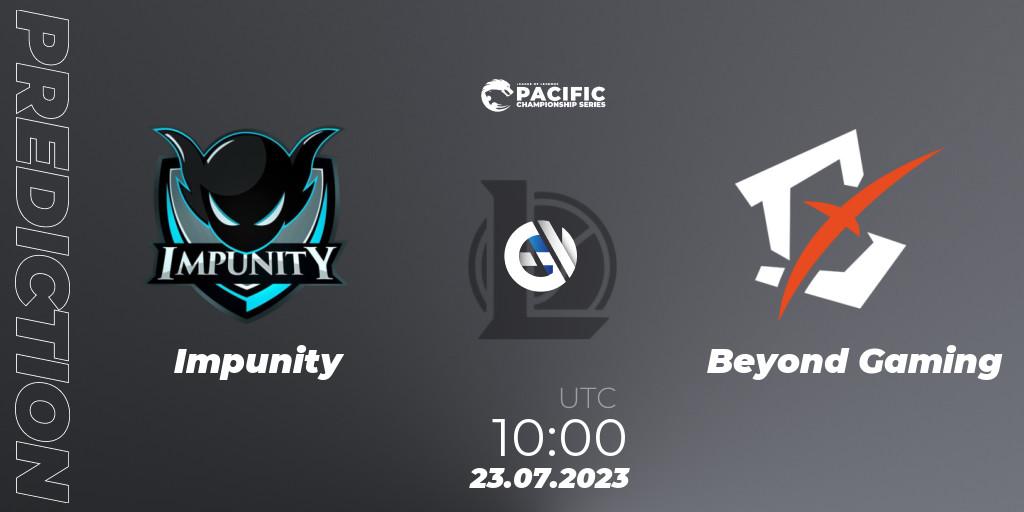 Prognose für das Spiel Impunity VS Beyond Gaming. 23.07.23. LoL - PACIFIC Championship series Group Stage