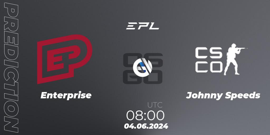 Prognose für das Spiel Enterprise VS Johnny Speeds. 04.06.2024 at 08:00. Counter-Strike (CS2) - European Pro League Season 16