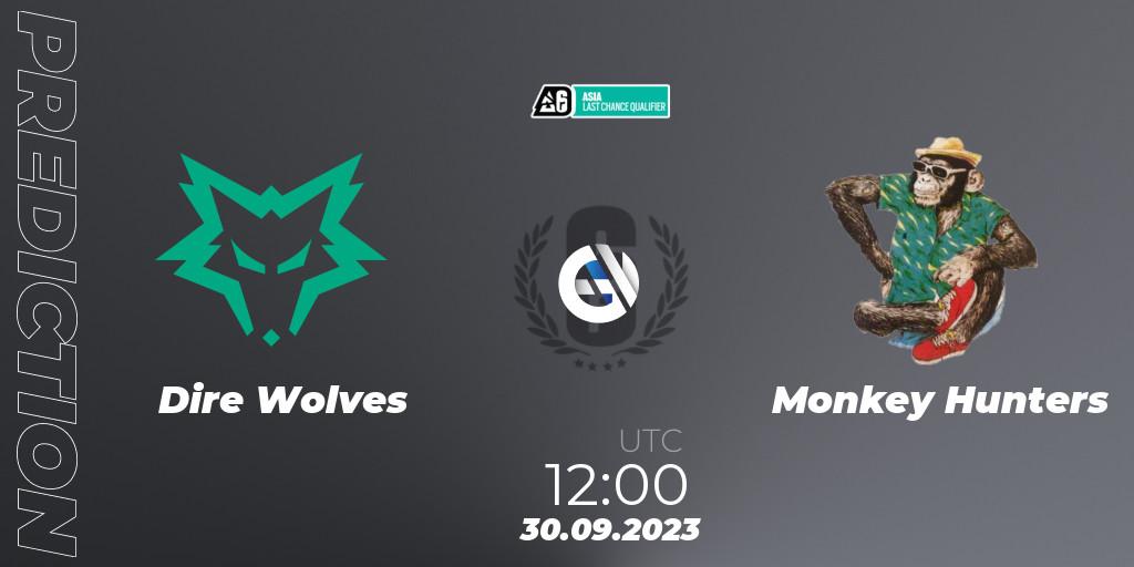Prognose für das Spiel Dire Wolves VS Monkey Hunters. 30.09.23. Rainbow Six - Asia League 2023 - Stage 2 - Last Chance Qualifiers