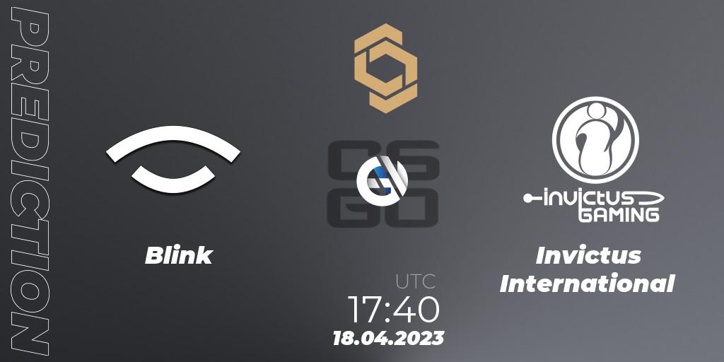 Prognose für das Spiel Blink VS Invictus International. 18.04.23. CS2 (CS:GO) - CCT South Europe Series #4: Closed Qualifier