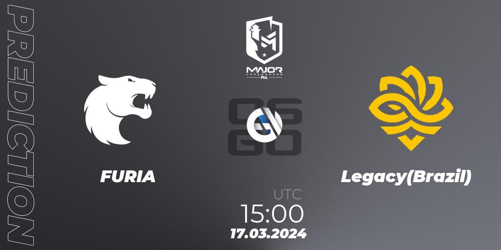 Prognose für das Spiel FURIA VS Legacy(Brazil). 17.03.24. CS2 (CS:GO) - PGL CS2 Major Copenhagen 2024 Challengers Stage
