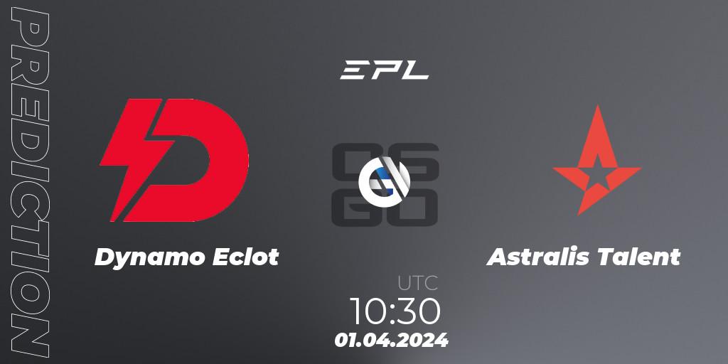 Prognose für das Spiel Dynamo Eclot VS Astralis Talent. 01.04.24. CS2 (CS:GO) - European Pro League Season 16: Division 2