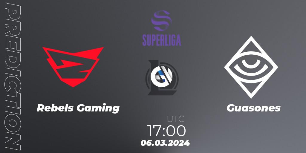 Prognose für das Spiel Rebels Gaming VS Guasones. 06.03.24. LoL - Superliga Spring 2024 - Group Stage