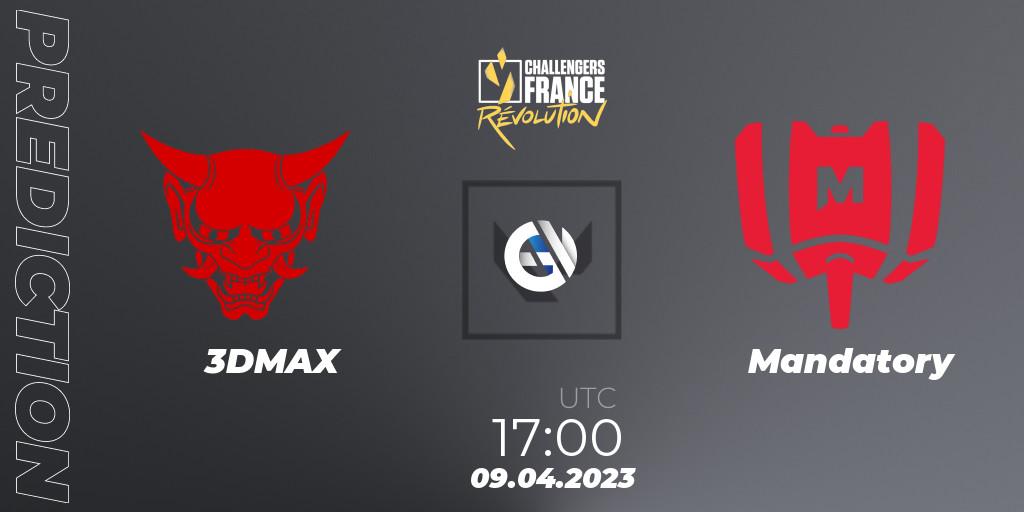 Prognose für das Spiel 3DMAX VS Mandatory. 09.04.2023 at 17:00. VALORANT - VALORANT Challengers France: Revolution Split 2 - Regular Season