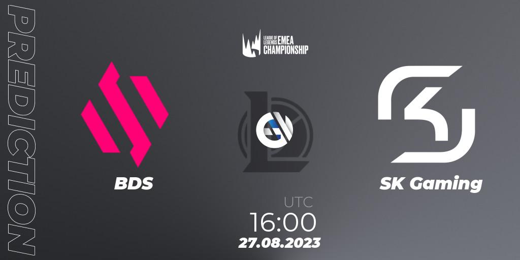 Prognose für das Spiel BDS VS SK Gaming. 26.08.2023 at 16:00. LoL - LEC Finals 2023