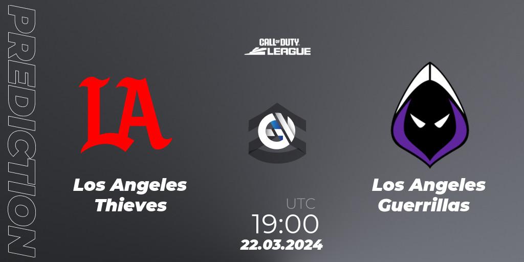 Prognose für das Spiel Los Angeles Thieves VS Los Angeles Guerrillas. 22.03.2024 at 19:00. Call of Duty - Call of Duty League 2024: Stage 2 Major