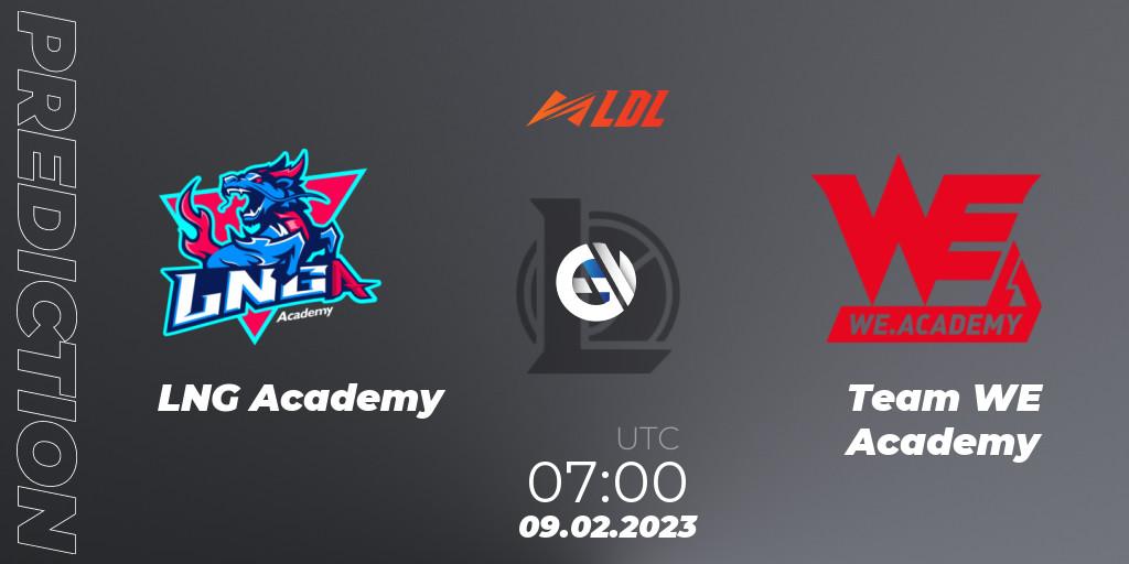 Prognose für das Spiel LNG Academy VS Team WE Academy. 09.02.23. LoL - LDL 2023 - Swiss Stage