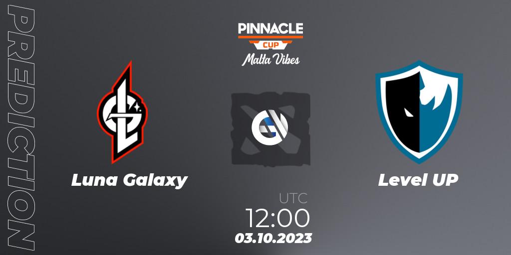 Prognose für das Spiel Luna Galaxy VS Level UP. 03.10.2023 at 12:02. Dota 2 - Pinnacle Cup: Malta Vibes #4