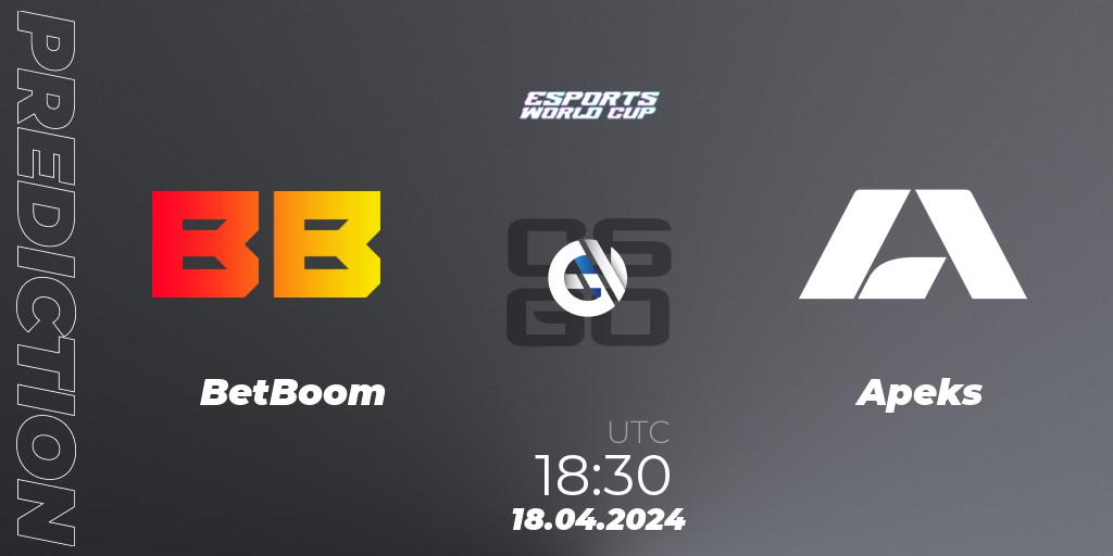 Prognose für das Spiel BetBoom VS Apeks. 18.04.24. CS2 (CS:GO) - Esports World Cup 2024: European Open Qualifier