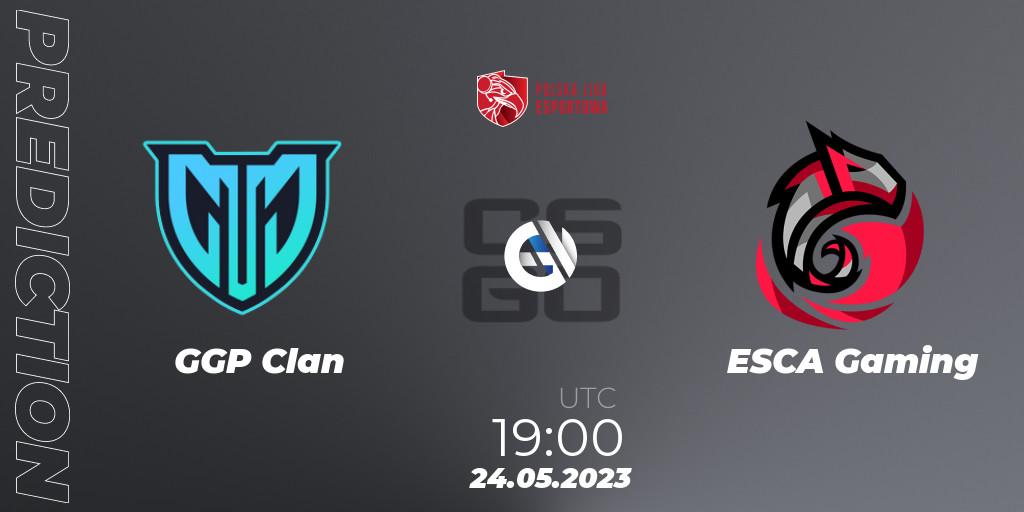 Prognose für das Spiel GGP Clan VS ESCA Gaming. 24.05.2023 at 19:00. Counter-Strike (CS2) - Polish Esports League 2023 Split 2