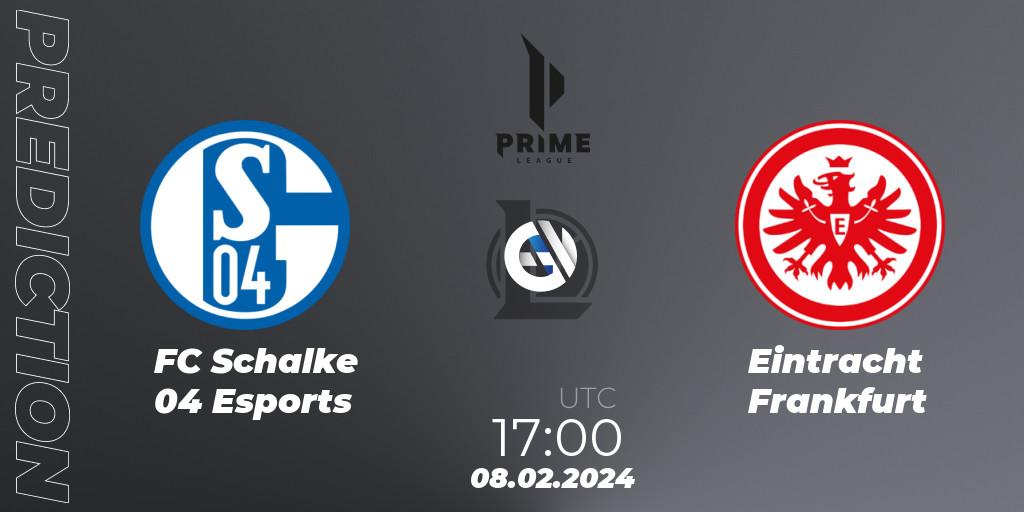 Prognose für das Spiel FC Schalke 04 Esports VS Eintracht Frankfurt. 08.02.24. LoL - Prime League Spring 2024 - Group Stage