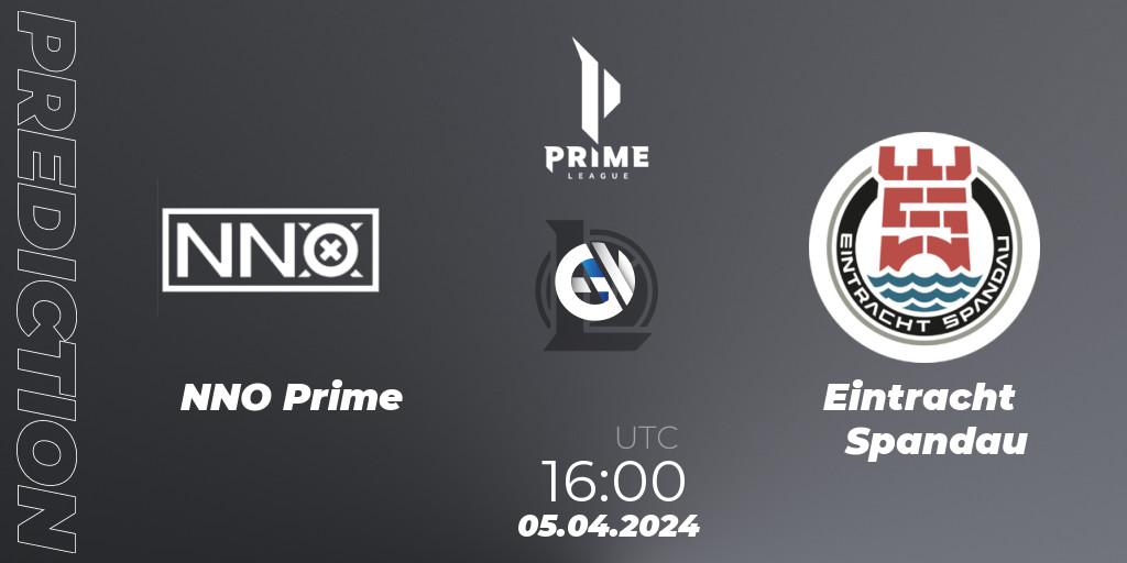 Prognose für das Spiel NNO Prime VS Eintracht Spandau. 05.04.2024 at 16:00. LoL - Prime League 2024 Spring 1st Division Playoffs