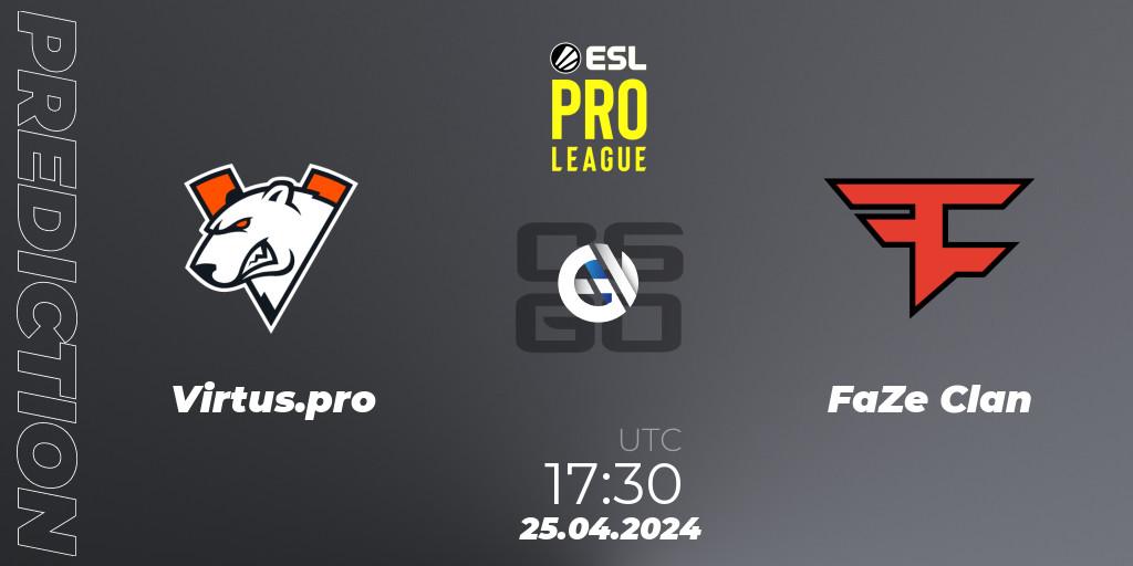 Prognose für das Spiel Virtus.pro VS FaZe Clan. 25.04.24. CS2 (CS:GO) - ESL Pro League Season 19