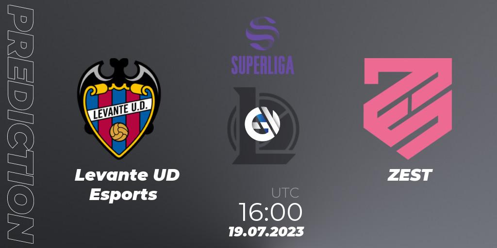 Prognose für das Spiel Levante UD Esports VS ZEST. 19.07.23. LoL - LVP Superliga 2nd Division 2023 Summer