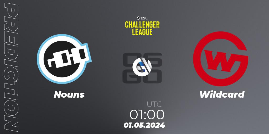 Prognose für das Spiel Nouns VS Wildcard. 14.05.24. CS2 (CS:GO) - ESL Challenger League Season 47: North America