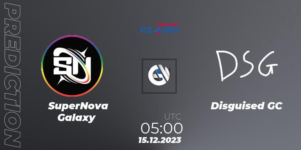 Prognose für das Spiel SuperNova Galaxy VS Disguised GC. 15.12.2023 at 19:00. VALORANT - The Cozy Clash