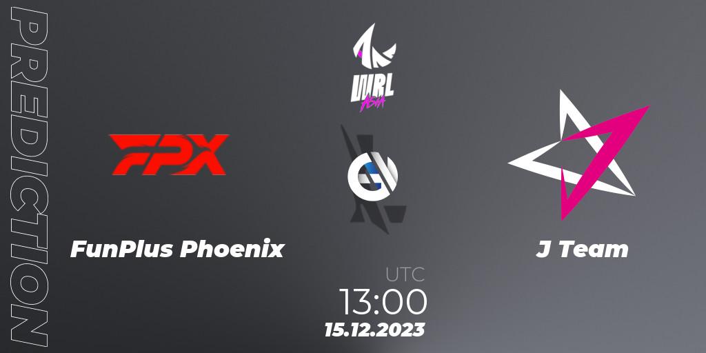 Prognose für das Spiel FunPlus Phoenix VS J Team. 15.12.2023 at 13:00. Wild Rift - WRL Asia 2023 - Season 2 - Regular Season
