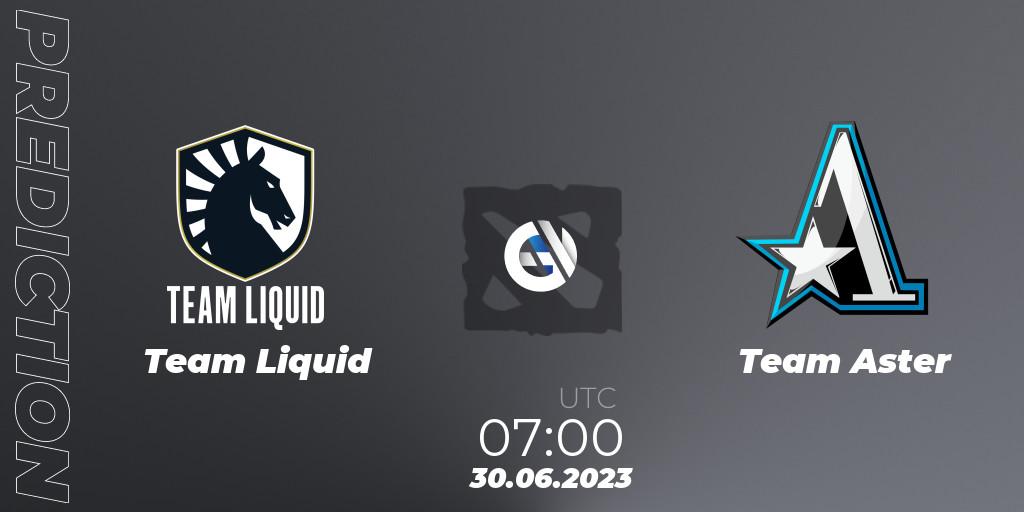 Prognose für das Spiel Team Liquid VS Team Aster. 30.06.2023 at 06:53. Dota 2 - Bali Major 2023 - Group Stage