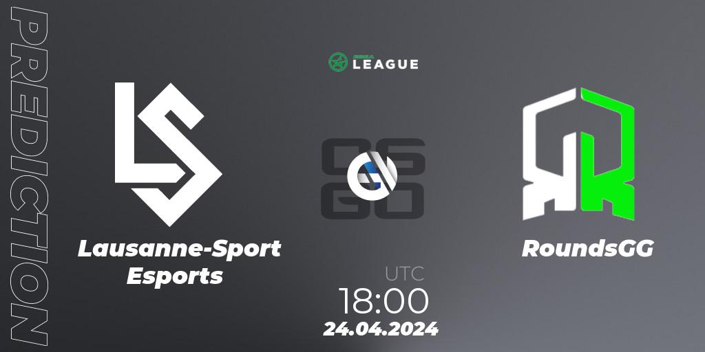 Prognose für das Spiel Lausanne-Sport Esports VS RoundsGG. 24.04.24. CS2 (CS:GO) - ESEA Season 49: Advanced Division - Europe