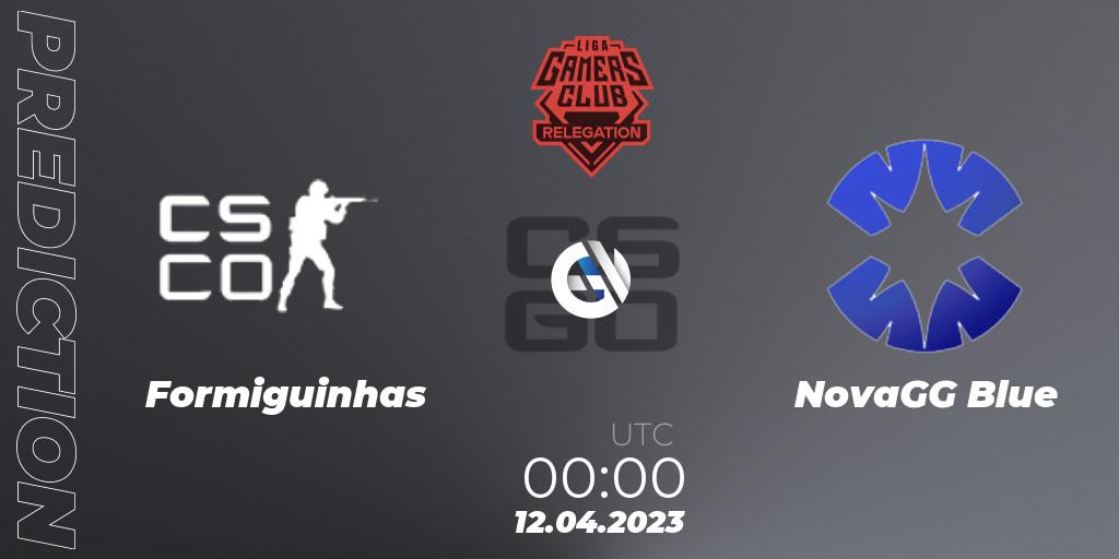 Prognose für das Spiel Formiguinhas VS NovaGG Blue. 12.04.23. CS2 (CS:GO) - Gamers Club Liga Série A Relegation: April 2023