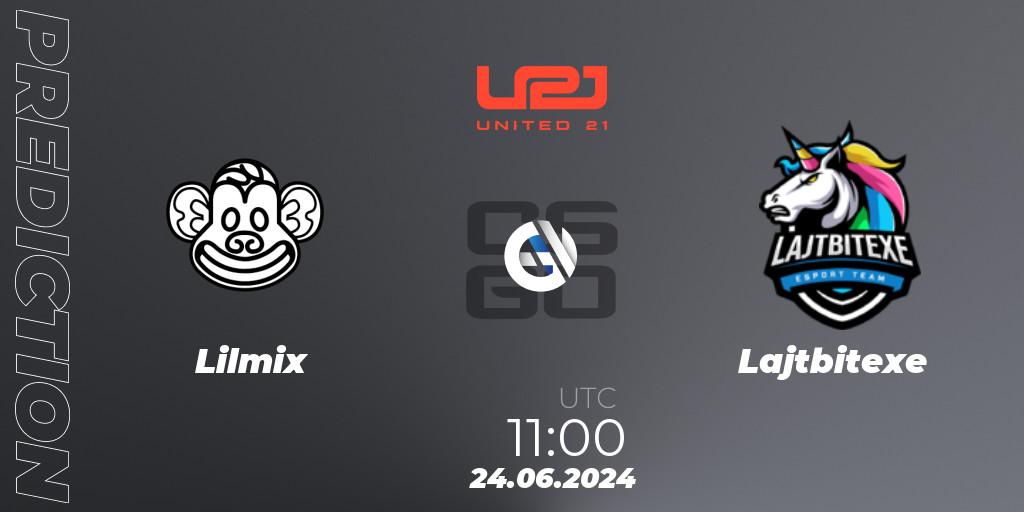Prognose für das Spiel Lilmix VS Lajtbitexe. 24.06.2024 at 11:00. Counter-Strike (CS2) - United21 Season 17