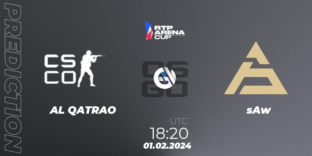 Prognose für das Spiel AL QATRAO VS sAw. 01.02.2024 at 18:20. Counter-Strike (CS2) - RTP Arena Cup 2024
