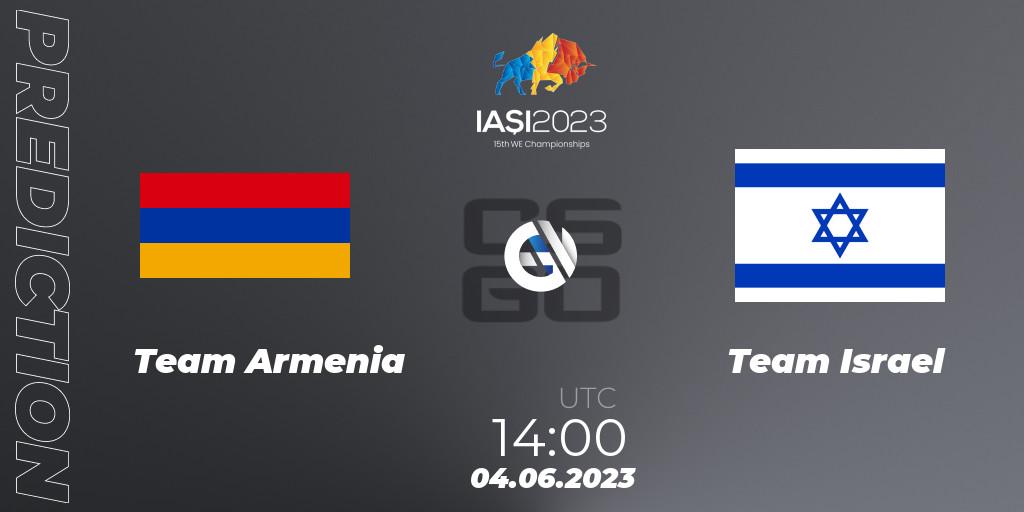 Prognose für das Spiel Team Armenia VS Israel. 04.06.2023 at 14:00. Counter-Strike (CS2) - IESF World Esports Championship 2023: Eastern Europe Qualifier