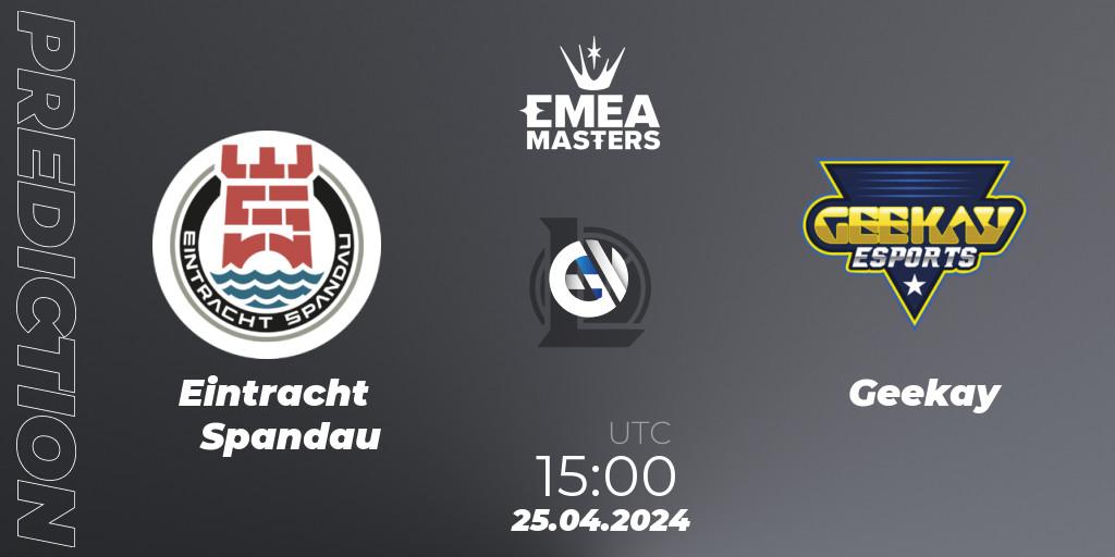 Prognose für das Spiel Eintracht Spandau VS Geekay. 25.04.24. LoL - EMEA Masters Spring 2024 - Playoffs