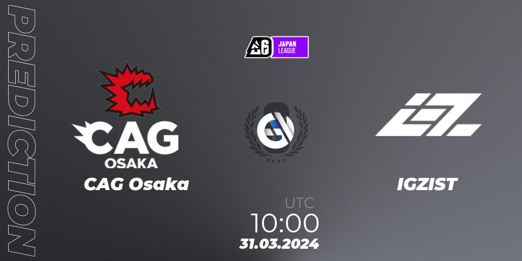 Prognose für das Spiel CAG Osaka VS IGZIST. 31.03.24. Rainbow Six - Japan League 2024 - Stage 1