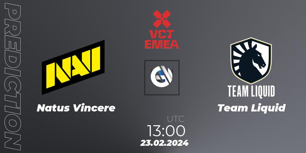 Prognose für das Spiel Natus Vincere VS Team Liquid. 23.02.24. VALORANT - VCT 2024: EMEA Kickoff