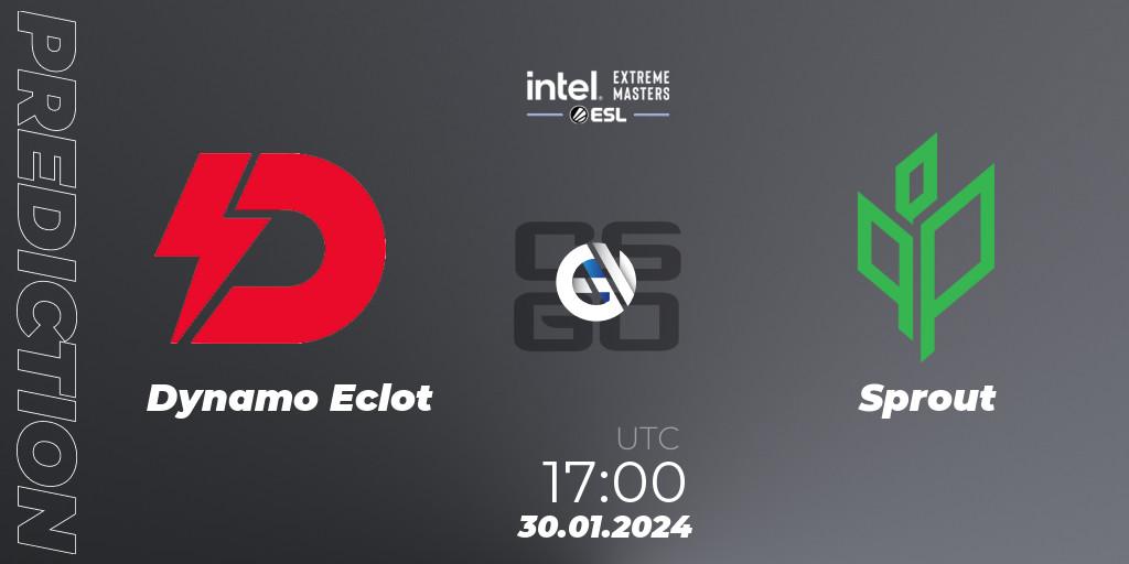 Prognose für das Spiel Dynamo Eclot VS Sprout. 30.01.2024 at 17:00. Counter-Strike (CS2) - Intel Extreme Masters China 2024: European Open Qualifier #2