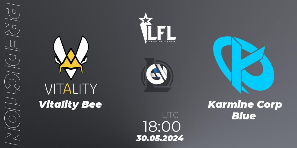 Prognose für das Spiel Vitality Bee VS Karmine Corp Blue. 30.05.2024 at 18:00. LoL - LFL Summer 2024