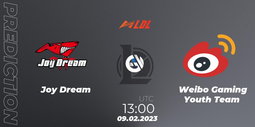 Prognose für das Spiel Joy Dream VS Weibo Gaming Youth Team. 09.02.23. LoL - LDL 2023 - Swiss Stage