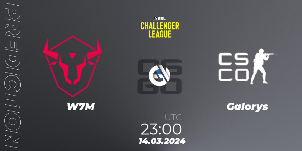 Prognose für das Spiel W7M VS Galorys. 14.03.24. CS2 (CS:GO) - ESL Challenger League Season 47: South America