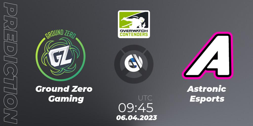Prognose für das Spiel Ground Zero Gaming VS Astronic Esports. 06.04.2023 at 09:45. Overwatch - Overwatch Contenders 2023 Spring Series: Australia/New Zealand