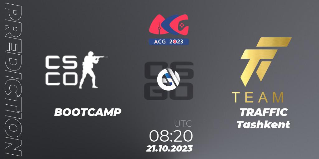 Prognose für das Spiel BOOTCAMP VS TRAFFIC Tashkent. 21.10.2023 at 08:20. Counter-Strike (CS2) - Almaty Cyber Games 2023