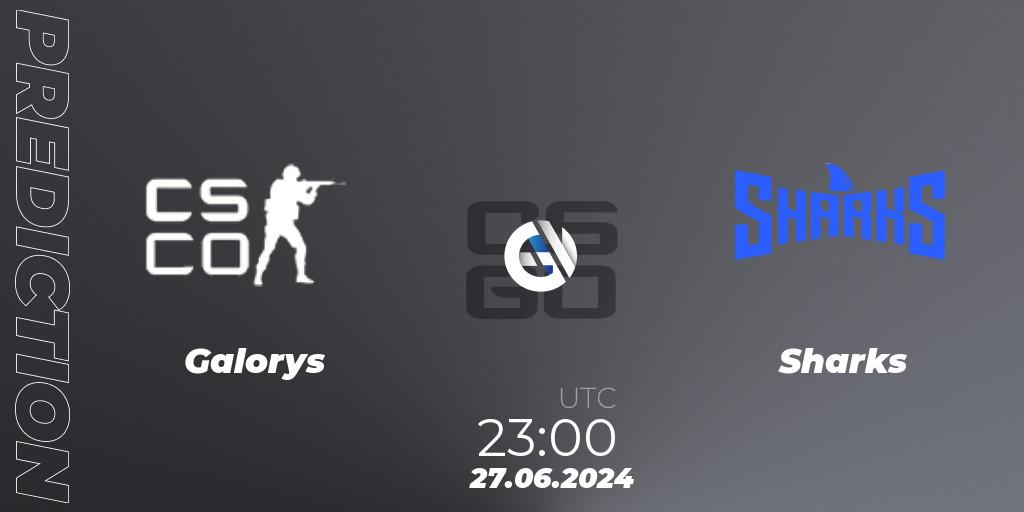 Prognose für das Spiel Galorys VS Sharks. 27.06.2024 at 23:00. Counter-Strike (CS2) - Aorus League 2024 Season 1: Brazil