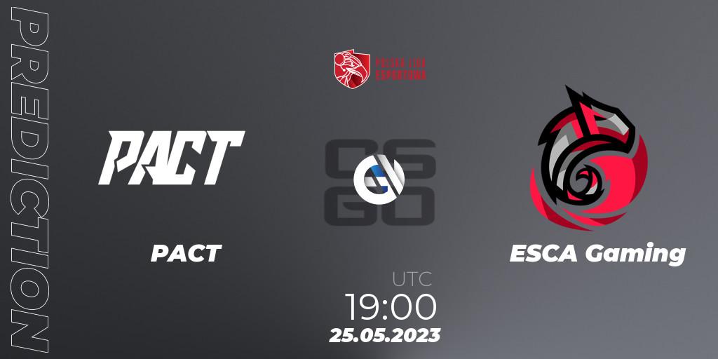 Prognose für das Spiel PACT VS ESCA Gaming. 25.05.23. CS2 (CS:GO) - Polish Esports League 2023 Split 2