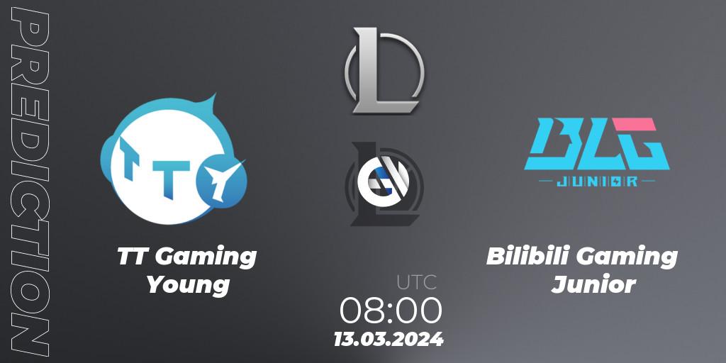 Prognose für das Spiel TT Gaming Young VS Bilibili Gaming Junior. 13.03.24. LoL - LDL 2024 - Stage 1