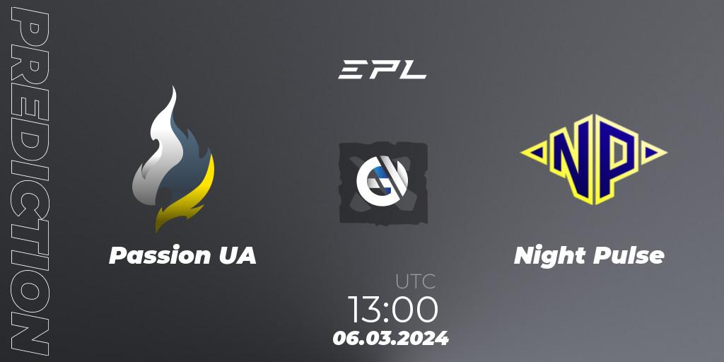 Prognose für das Spiel Passion UA VS Night Pulse. 06.03.24. Dota 2 - European Pro League Season 17: Division 2