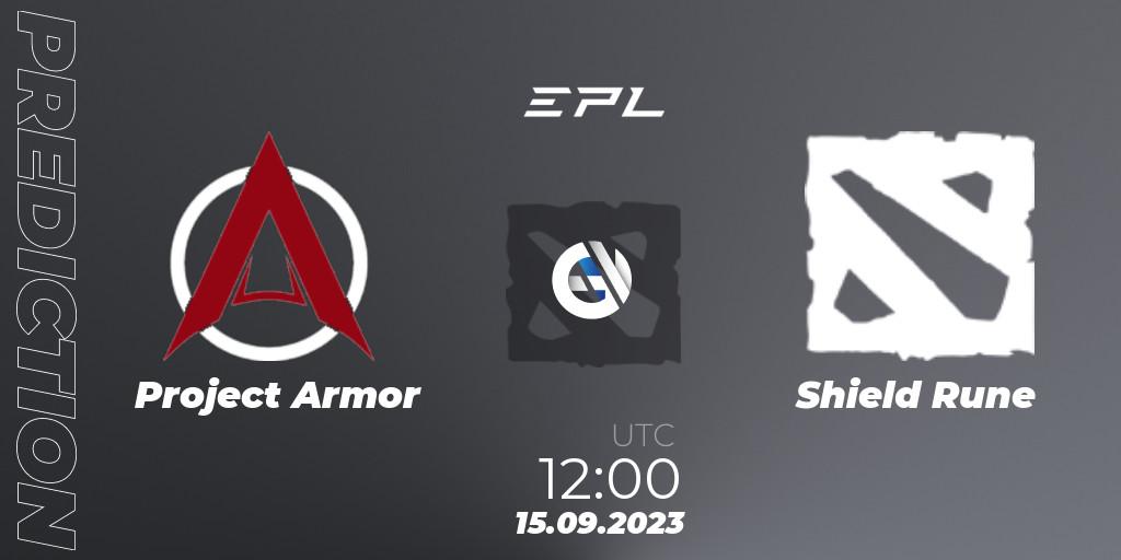 Prognose für das Spiel Project Armor VS Shield Rune. 15.09.2023 at 12:00. Dota 2 - European Pro League Season 12