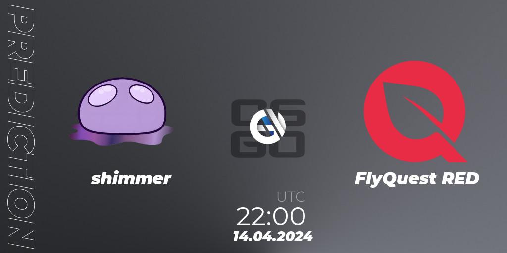 Prognose für das Spiel shimmer VS FlyQuest RED. 14.04.24. CS2 (CS:GO) - ESL Impact Spring 2024 Cash Cup 2 North America