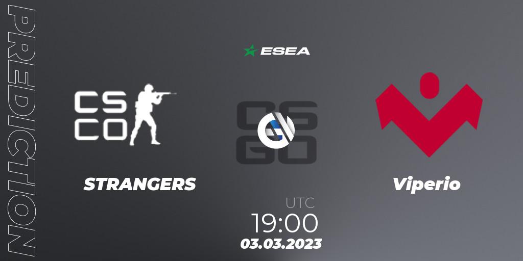 Prognose für das Spiel STRANGERS VS Viperio. 03.03.2023 at 19:00. Counter-Strike (CS2) - ESEA Season 44: Advanced Division - Europe