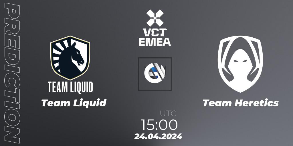 Prognose für das Spiel Team Liquid VS Team Heretics. 24.04.24. VALORANT - VALORANT Champions Tour 2024: EMEA League - Stage 1 - Group Stage