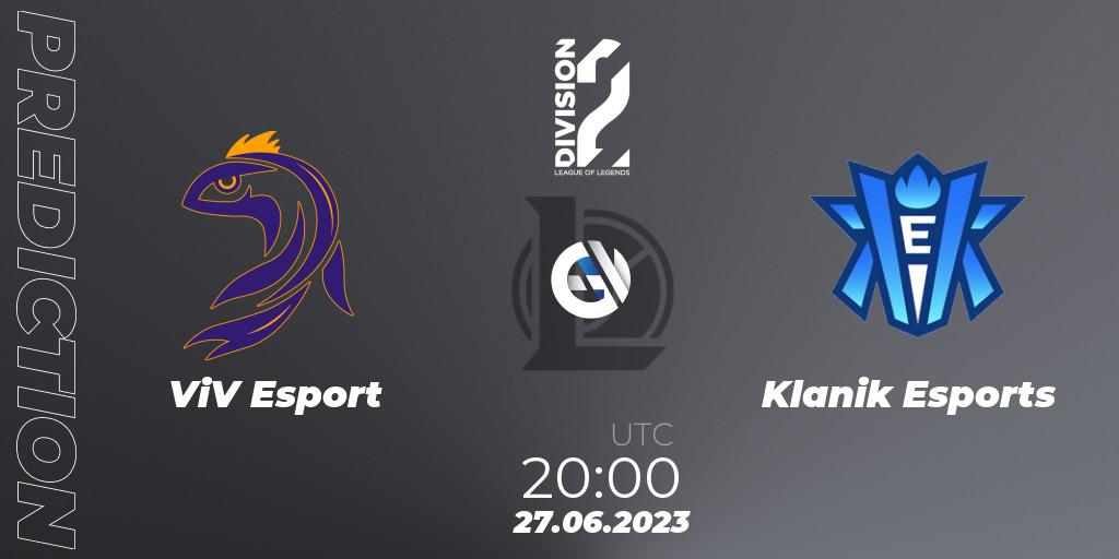 Prognose für das Spiel ViV Esport VS Klanik Esports. 27.06.2023 at 20:00. LoL - LFL Division 2 Summer 2023 - Group Stage