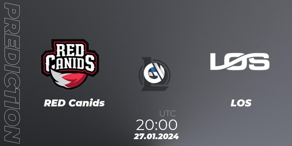 Prognose für das Spiel RED Canids VS LOS. 27.01.2024 at 20:00. LoL - CBLOL Split 1 2024 - Group Stage