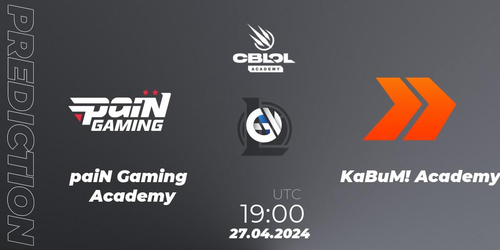 Prognose für das Spiel paiN Gaming Academy VS KaBuM! Academy. 27.04.24. LoL - CBLOL Academy Split 1 2024