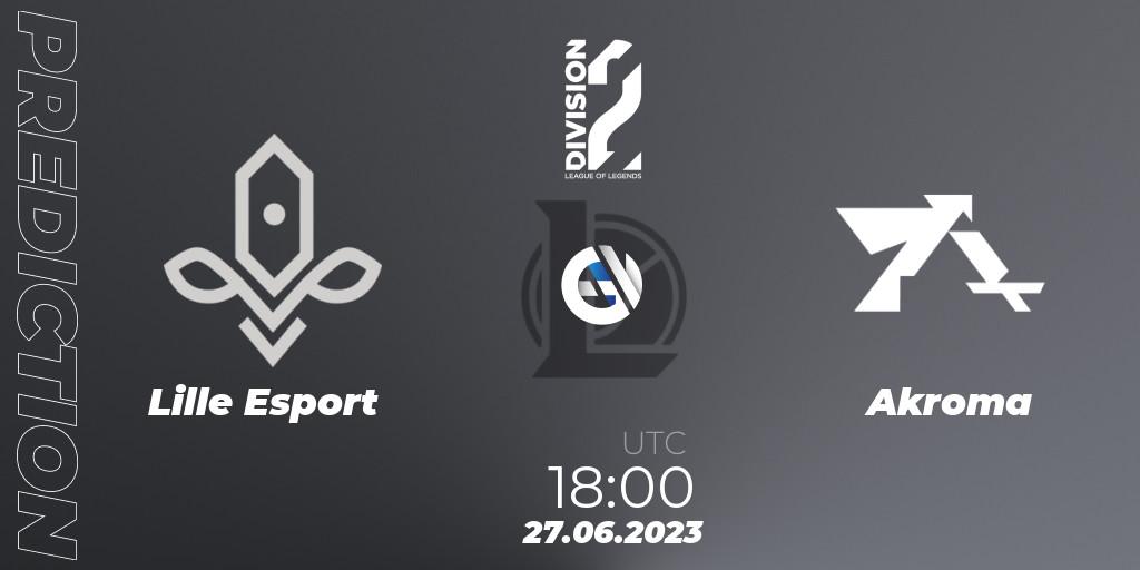 Prognose für das Spiel Lille Esport VS Akroma. 27.06.2023 at 18:00. LoL - LFL Division 2 Summer 2023 - Group Stage