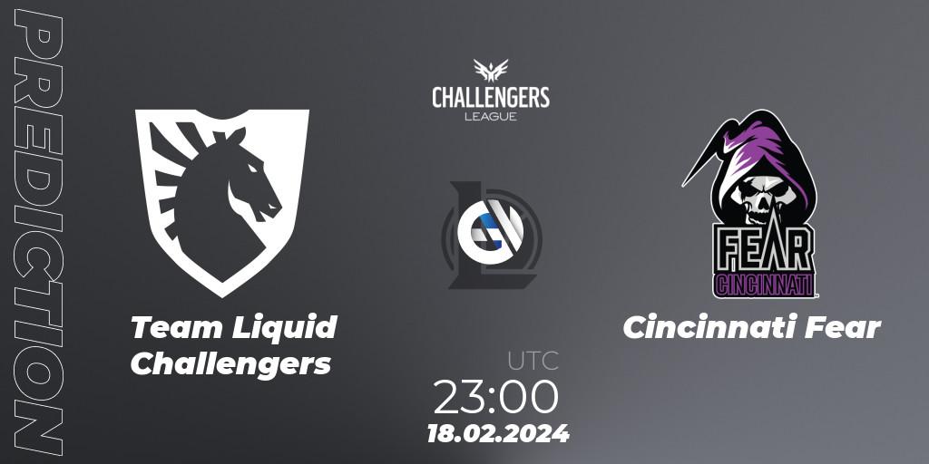 Prognose für das Spiel Team Liquid Challengers VS Cincinnati Fear. 18.02.24. LoL - NACL 2024 Spring - Group Stage